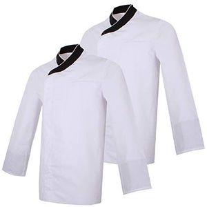 Misemiya Misemiya 2-855 – verpakking x 2 stuks – Chaqueta Chef Mangas Largas MISEMIYA 2-855 – verpakking x 2 stuks – koksjas met lange mouwen voor heren, Wit.