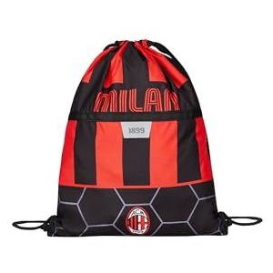 Rugzak -A.C. MILAN Football - PATH OF Victory, zwart rood - rugzak met koordsluiting - Easy Bag Sport tas - sportrugzak voor kinderen, zwart, Taglia Unica, rugzak, zwart., Rugzak