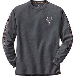 Legendary Whitetails Niet-typisch herenshirt met lange mouwen, Grijze houtskool chinese