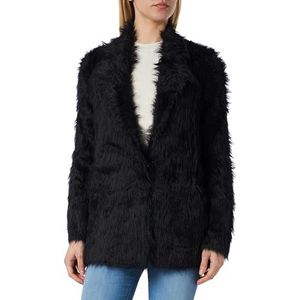 Pinko Âne Manteau Long Fake Fur Simil Fourrure Femme, Z99_Noir Limousine, M