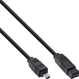 InLine FireWire-kabel 34902 (IEEE1394, 4-polige stekker naar 9-polig, 1,8 m), zwart, 1 m
