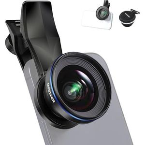NEEWER 18 mm groothoeklens 100° 0,5-voudige vergroting met 17 mm schroefdraad en 67 mm filteradapterring ook voor kooi, telefoonhoesje, mobiele telefoonklem,