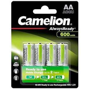 Camelion 17406403 batterij Ni-MH, HR03/AAA/Micro, chroom 600 mAh, set van 4 HR6/AA/schattig/600 mAh/4 stuks chroom