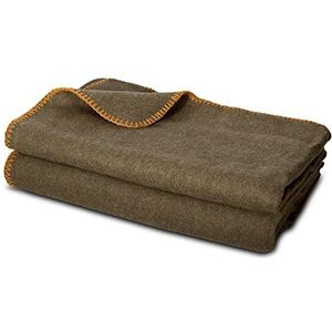 JMR Militair deken van wol, 168 x 228 cm, olijfgroen
