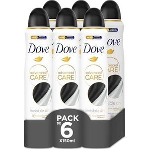 Dove Advanced Care Deodorant Original Invisible Dry Protection 72 uur spray 150 ml 6 stuks