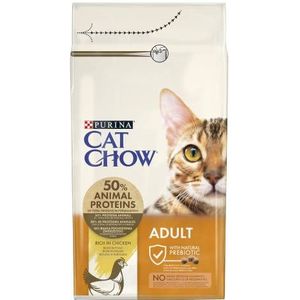 Purina Cat Chow Kattenvoer voor volwassen katten, kip, 6 x 1,5 kg