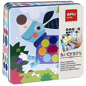 APLI Kids 18814 – Set met kleurrijke stickers in een blikje model honden – stickerset ter voltooiing van de illustraties