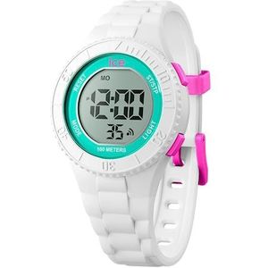 Ice-Watch - ICE digit wit turquoise - Wit meisjeshorloge met kunststof band - 021270 (Small), Wit (turquoise/roze), riem