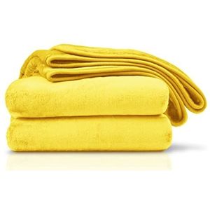 Amago Extra zachte deken met Kasjmier gevoel 220 x 240 cm - geel