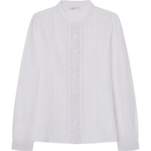 SPF Kanten inzetstuk blouse voor dames, Beige