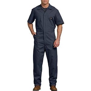 Dickies - Korte overall voor werkmannen van popeline met mouwen, Donker Navy Blauw