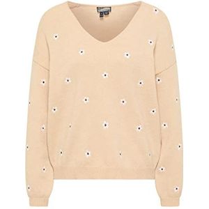 acalmar Pull tricoté pour femme, beige, XL-XXL