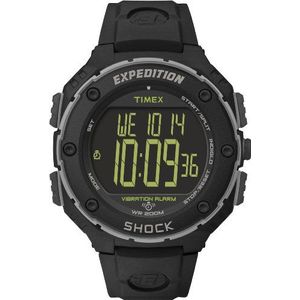 Timex Expedition Shock XL Heren 50 mm Resin Strap Watch, Zwart/Zwart, T49950, zwart/zwart, T49950