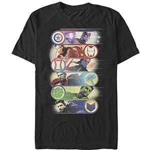 Marvel Endgame-Avengers Group Badge Organic T-shirt, korte mouwen, zwart, XL, SCHWARZ