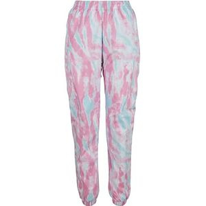 Urban Classics Klassieke Tie Dye Track sportbroek voor dames, aquablu/roze