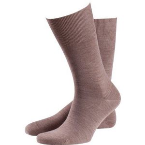 FALKE Airport herensokken van wol, merinowol, katoen, zwart, grijs, meer kleuren, dun, warm, ademend, zonder motief, voor alle gelegenheden in de winter, 1 paar, bruin (Nutmeg Melange 5410), 45-46 EU