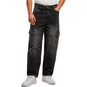 Urban Classics Jean baggy fuselé pour homme - Pantalon cargo baggy décontracté - Tailles 28-44, Noir délavé., 36