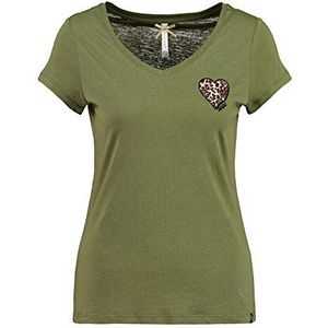 KEY LARGO Wildheart T-shirt voor dames met V-hals, kaki (1505)