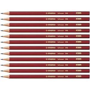 Stabilo Swano 306/2H potlood, grafiet, rood