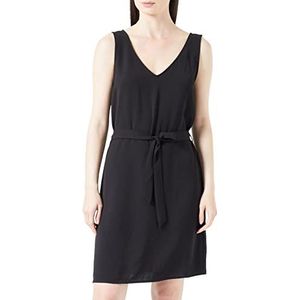 ONLY Robe d'été Onlmette Sl avec col en V et ceinture WVN pour femme, Noir, XXS