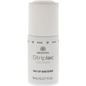 Alessandro Striplac Peel or Soak - Vegan - Tip Whitener, witte nagellak voor klassiek nageldesign, voor perfecte nagels in 15 minuten, 8 ml