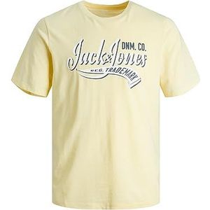 Jack & Jones Essentials Logo SS Crew T-shirt voor kinderen, Geel - Donkerblauw - Wit