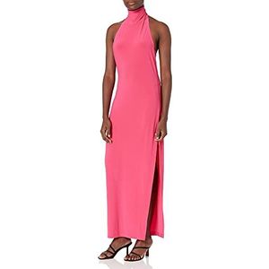Norma Kamali Robe de cocktail Turtle Side Slit Gown pour femme, rose, L