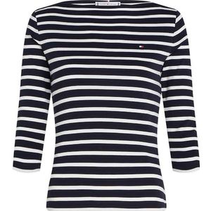 TOMMY HILFIGER New Cody Slim BOAT-NK 3/4SLV WW0WW4058902C006, blauw (Notre Breton Desert Sky/Ecru), XL, blauw (Notre Breton Desert Sky/Ecru), XL, Veelkleurig (Notre Breton Desert Sky/Ecru)