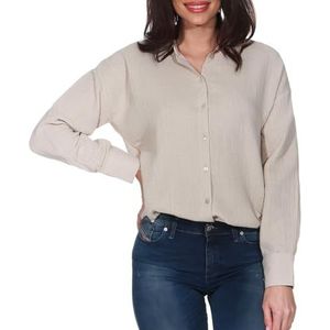 VERO MODA Vmnatali Nia Ls Loose Shirt Wvn Ga Noos Vmnatali Nia Ls Los T-shirt Wvn Ga Noos Dames (1 stuk), Zilveren voering., L