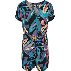 Urban Classics Dames Shorts Viscose Riem Jumpsuit T-shirt Dames, Blackfruity