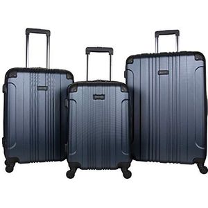 Kenneth Cole Reaction Out of Bounds Trolley, Navy Blauw, 3-Piece Set (20"", 24"", & 28""), Out of Bounds trolleyset, licht, 4 wielen, 50,8 cm, 61 cm en 71,1 cm, 3 stuks