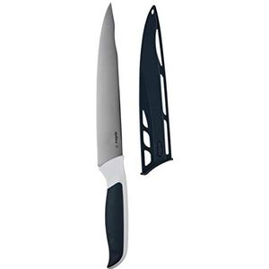 Zyliss Comfortabel snijmes, 18,5 cm, Japans roestvrij staal, antislip handgreep, lemmetdeksel voor veiligheid zwart/wit, scherp professioneel keukenmes, geschikt voor
