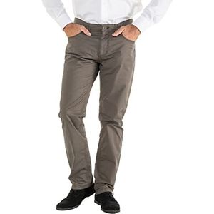 JP 1880 Menswear L-8XL 717157 5-pocket broek voor heren met elastische band en rechte snit, Khaki (stad)