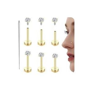 YADOCA G23 Titanium helix-piercing, tragus, labret, conch, hypoallergeen, helix, oorpiercing, zilver, goud