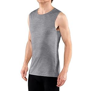 FALKE Singlet Silk Wool Functioneel onderhemd voor heren, wol, grijs, blauw, ademend, sportondergoed, warm, sneldrogend, voor warme tot koude temperaturen, Grijs gemêleerd 3757