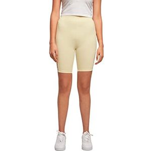 Urban Classics Dames High Waist Lace Inset Cycle Shorts Yoga Dames, Soft Yellow, S, zachtgeel