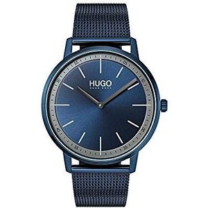 Hugo Unisex Volwassen Analoog Quartz Horloge Met Roestvrij Stalen Armband Blauw 1520011