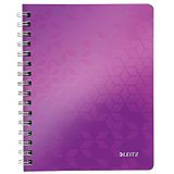 Leitz, Spiraalvormig notitieboek A5 PP geruit, 160 pagina's, 80 g/m², Leitz WOW, paars, 46410062