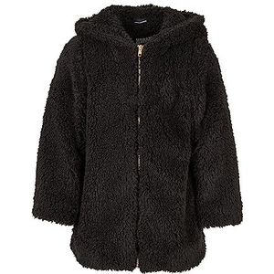 Urban Classics Sherpa jas voor meisjes, zwart, 110-116, zwart.