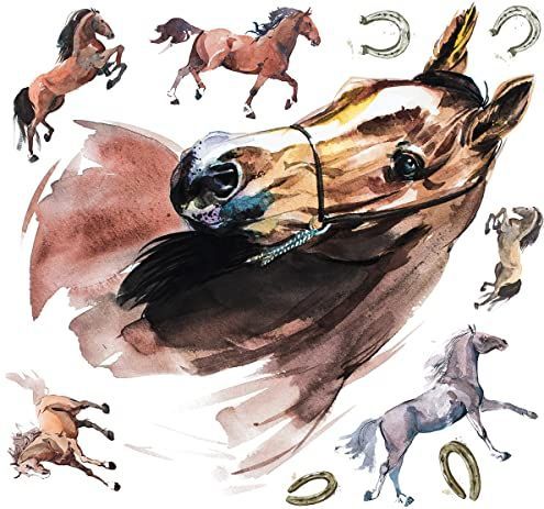 Enorme wilde paarden stickers, herbruikbaar, Pas