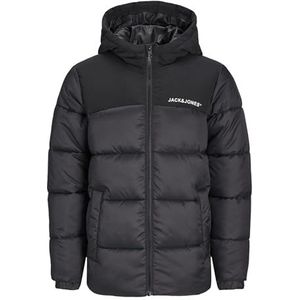 JACK&JONES JUNIOR Jjmoon jongens pofjas met capuchon, zwart, 128, zwart.