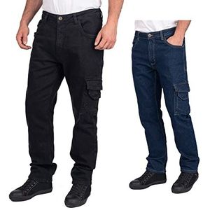 Lee Cooper LCPNT239 Stretch Denim werkbroek voor heren, zwart.