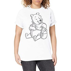 Disney Winnie Puuh Sketch T-shirt voor dames, Wit (wit wit)