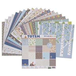 40 vellen papier voor scrapbooking, 30,5 x 30,5 cm, verschillende totem-papier, Totem-Block
