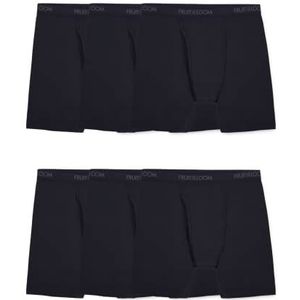 Fruit of the Loom Men's Tall Tag-Free Underwear & Undershirts, Big Man-Cotton Stretch Boxer Brief-6 Pack Black, 3X-Large