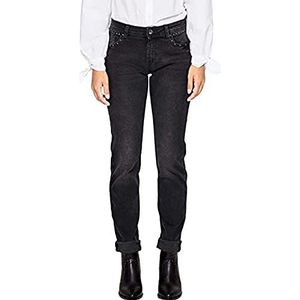 s.Oliver Dames Jeans Straight 14.808.71.5256, Grijs (Grey Black Denim Stretch 96Z4)