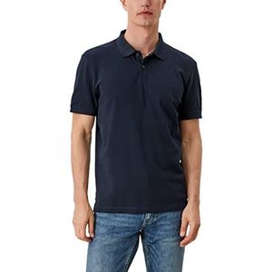 s.Oliver T-shirt, korte mouwen, rechte snit, heren poloshirt, Donkerblauw