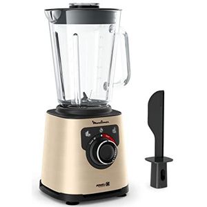 Moulinex PerfectMix LM871A10 Elektrische blender, 1200 W, glazen kom, nuttige inhoud 1,5 l, smoothie-mixer, Powelix mestechnologie, hoge kwaliteit, eenvoudige reiniging, PerfectMix zwart/goud