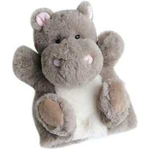 Story Bear - knuffeldier handpop nijlpaard - 25 cm - grijs - zachte pop - HO2592