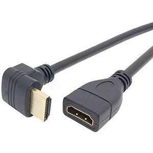 System-S 53605212 HDMI-kabel, gebogen, 50 cm, zwart
